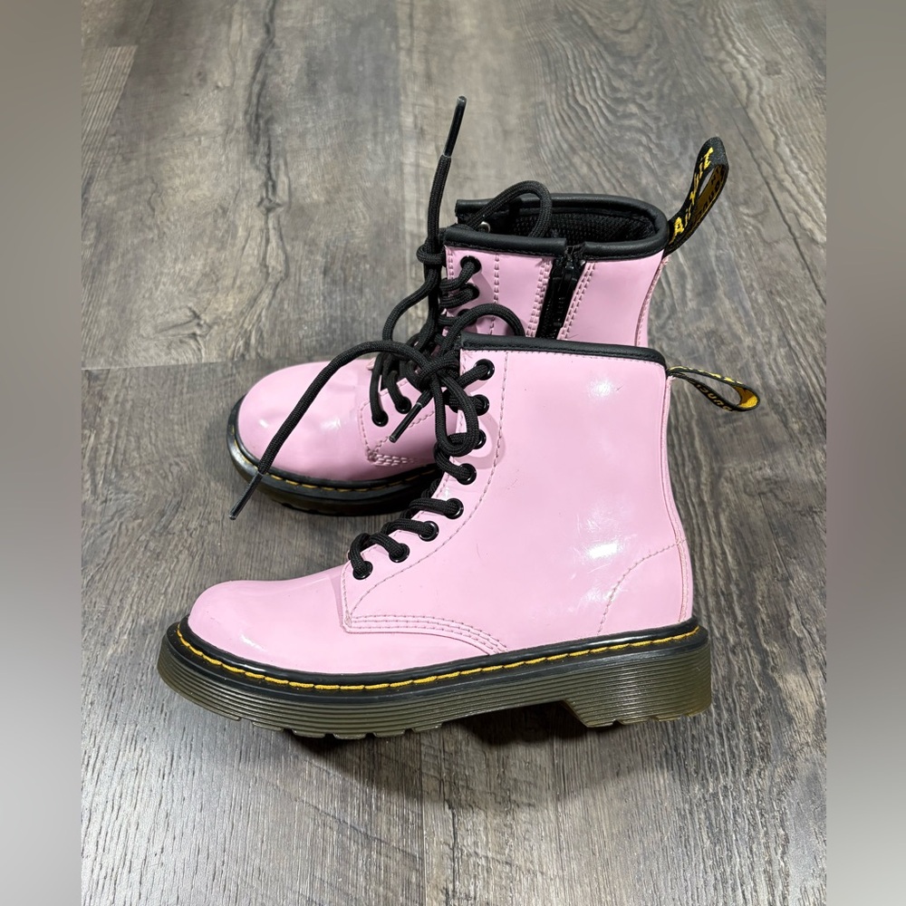Dr. Martens Pink Patent Leather Girls Boots